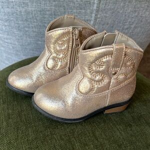 Cat and Jack Gold Cowgirl Boots Size 6T